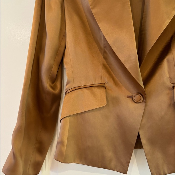 Cynthia Rowley Bronze Satin Blazer - Picture 2 of 5